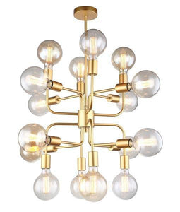 Hexon 16 Light Modern Abstract Pendant Light - Matt Gold - Boho Bliss