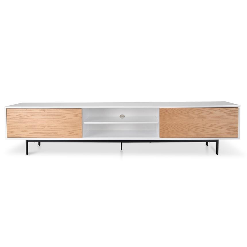 Hipster Entertainment Unit 2.3m - White & Timber - Boho Bliss
