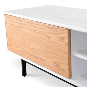 Hipster Entertainment Unit 2.3m - White & Timber - Boho Bliss