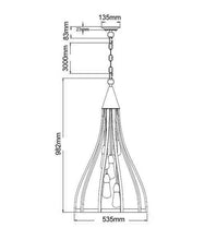 Load image into Gallery viewer, Khalest Wood Pendant Light - Lge Bell - Boho Bliss
