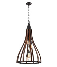 Load image into Gallery viewer, Khalest Wood Pendant Light - Lge Bell - Boho Bliss