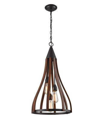 Khalest Wood Pendant Light - Med Bell - Boho Bliss