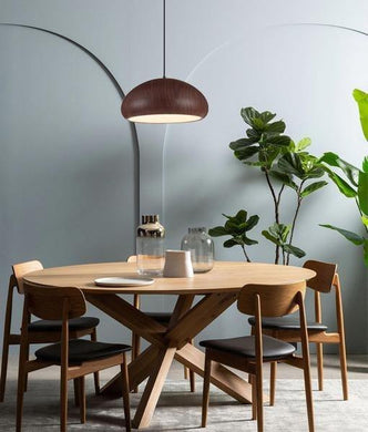 Lagro Dome Pendant Light - Cherry Black Walnut - Boho Bliss