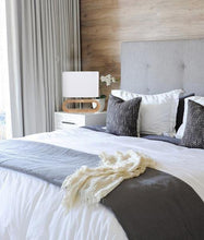 Load image into Gallery viewer, Lotal Table Lamp - Blonde Wood, White Shade - Boho Bliss