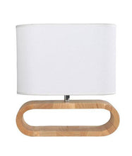 Load image into Gallery viewer, Lotal Table Lamp - Blonde Wood, White Shade - Boho Bliss