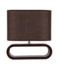 Load image into Gallery viewer, Lotal Table Lamp - Dark Wood, Brown Shade - Boho Bliss