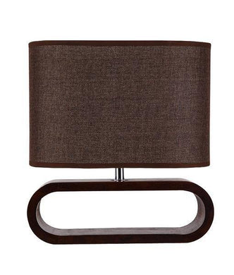 Lotal Table Lamp - Dark Wood, Brown Shade - Boho Bliss