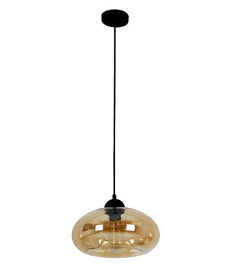 Masine Oval Pendant Light - Amber Glass - Boho Bliss