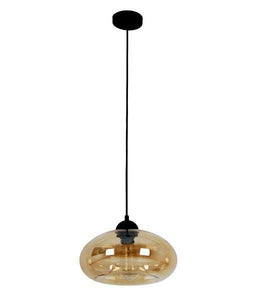 Masine Oval Pendant Light - Amber Glass - Boho Bliss