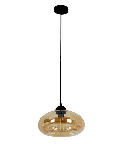 Masine Oval Pendant Light - Amber Glass - Boho Bliss