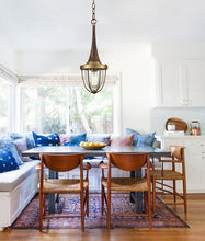 Load image into Gallery viewer, Mebalon Pendant Light - Satin Brass With Dark Wood - Boho Bliss