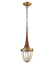 Load image into Gallery viewer, Mebalon Pendant Light - Satin Brass With Dark Wood - Boho Bliss
