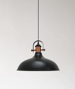 Narvark Dome Pendant Light - Matt Black With Copper Highlights - Boho Bliss