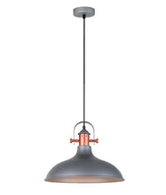 Load image into Gallery viewer, Narvark Dome Pendant Light - Matt Grey With Copper Highlights - Boho Bliss