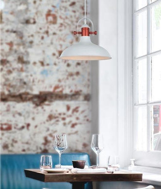 Narvark Dome Pendant Light - Matt White With Copper Highlights - Boho Bliss