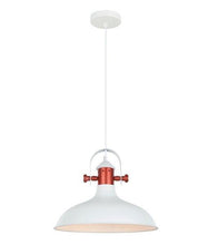 Load image into Gallery viewer, Narvark Dome Pendant Light - Matt White With Copper Highlights - Boho Bliss