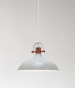Narvark Dome Pendant Light - Matt White With Copper Highlights - Boho Bliss