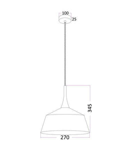 Nordian Small Angled Dome Pendant - White - Boho Bliss
