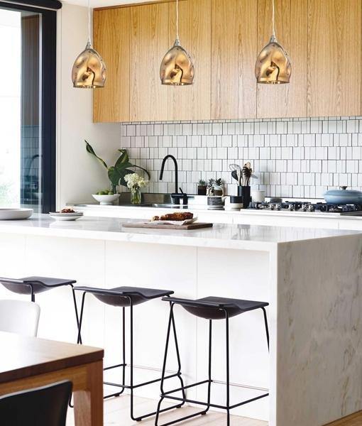 Ordano Ellipse Pendant Light - Gold Plated Glass - Boho Bliss