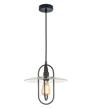 Load image into Gallery viewer, Papyr Pendant Light - Matt Black Oblong With Clear Glass - Boho Bliss