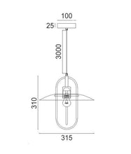 Load image into Gallery viewer, Papyr Pendant Light - Matt Black Oblong With Clear Glass - Boho Bliss