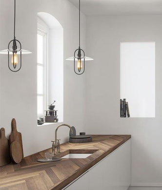 Papyr Pendant Light - Matt Black Oblong With Clear Glass - Boho Bliss
