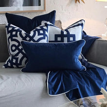 Load image into Gallery viewer, Rodeo Rectangle Cushion Cover - Navy - Boho Bliss