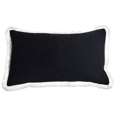 St. Kilda Rectangle Cushion Cover - Black - Boho Bliss