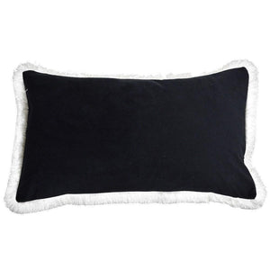 St. Kilda Rectangle Cushion Cover - Black - Boho Bliss