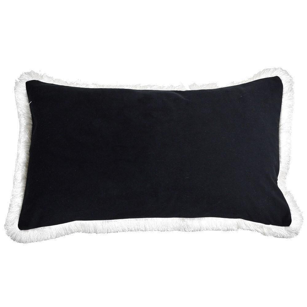 St. Kilda Rectangle Cushion Cover - Black - Boho Bliss