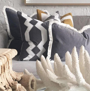 St. Kilda Rectangle Cushion Cover - Grey - Boho Bliss