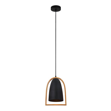 Swung Ellipse Pendant - Matt Black - Boho Bliss