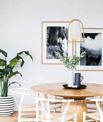 Swung Ellipse Pendant - Matt White - Boho Bliss