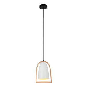 Swung Ellipse Pendant - Matt White - Boho Bliss