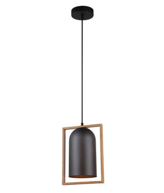 Swung Oblong Pendant - Matt Black - Boho Bliss