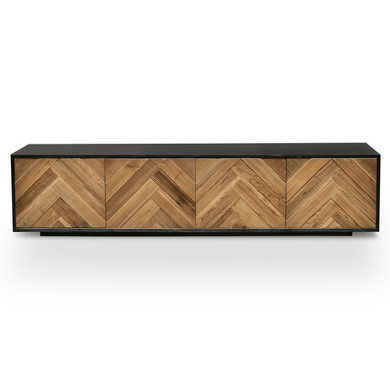 Tactile Parquet Entertainment Unit 2.1m - Natural - Boho Bliss