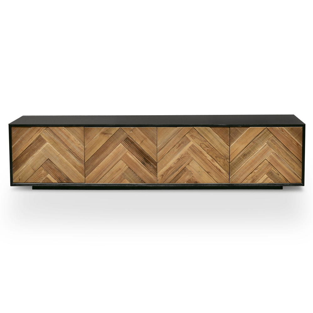 Tactile Parquet Entertainment Unit 2.1m - Natural - Boho Bliss