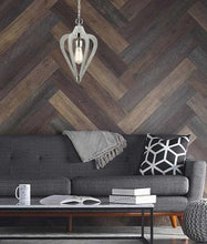 Load image into Gallery viewer, Tuscan Small Pendant Light - Polished Nickel &amp; Winter Moss Wood - Boho Bliss
