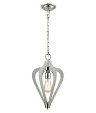 Load image into Gallery viewer, Tuscan Small Pendant Light - Polished Nickel &amp; Winter Moss Wood - Boho Bliss