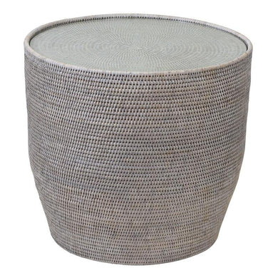 Verandah Side Table with Glass - Boho Bliss