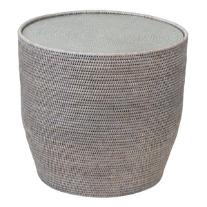 Verandah Side Table with Glass - Boho Bliss